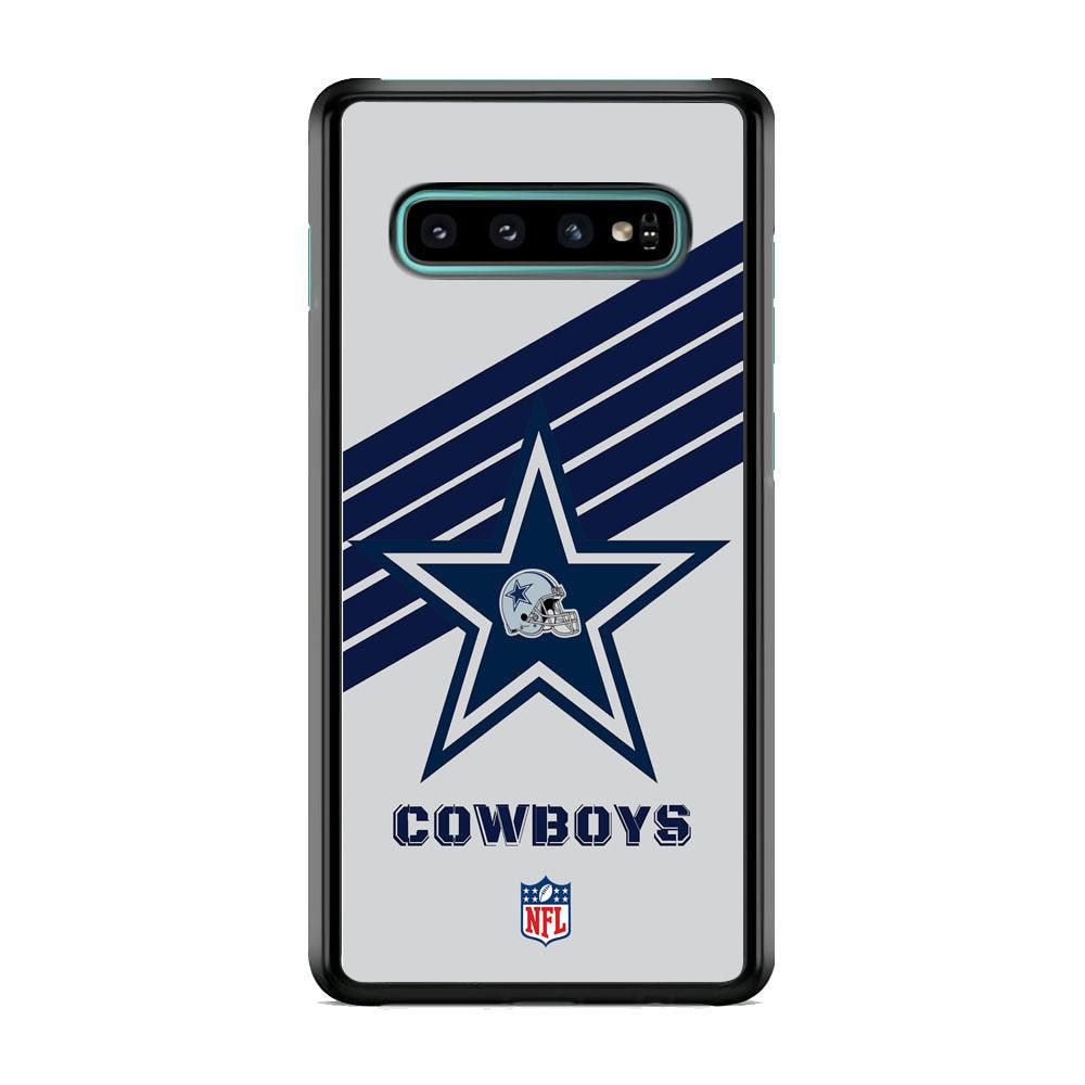 NFL Dallas Cowboys Prime Star Samsung Galaxy S10 Case-Rubber Black (2D Case)-Oxvistore