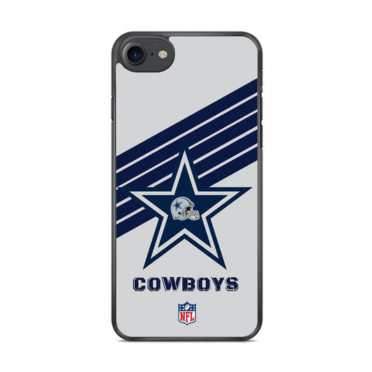 NFL Dallas Cowboys Prime Star iPhone 8 Case-Rubber White (2D Case)-Oxvistore