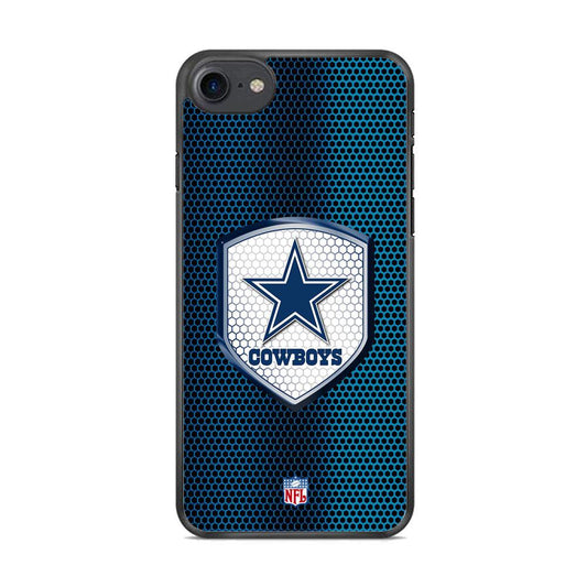 NFL Dallas Cowboys Shield Reflector iPhone 8 Case-Rubber Black (2D Case)-Oxvistore