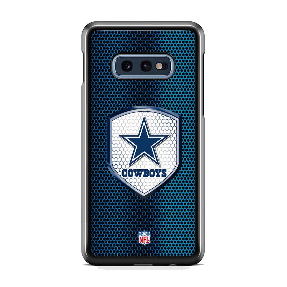 NFL Dallas Cowboys Shield Reflector Samsung Galaxy S10E Case-Rubber Black (2D Case)-Oxvistore