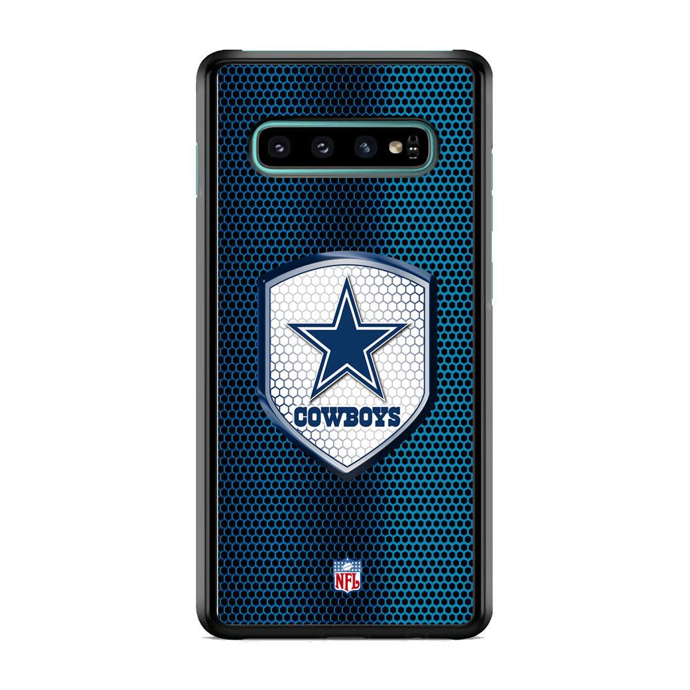 NFL Dallas Cowboys Shield Reflector Samsung Galaxy S10 Plus Case-Rubber White (2D Case)-Oxvistore