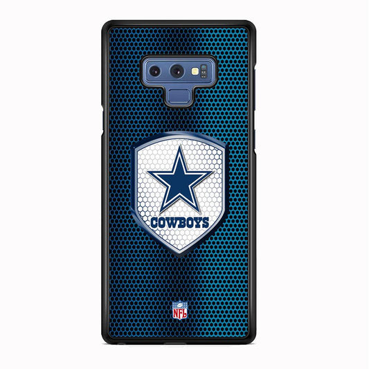 NFL Dallas Cowboys Shield Reflector Samsung Galaxy Note 9 Case-Rubber Black (2D Case)-Oxvistore