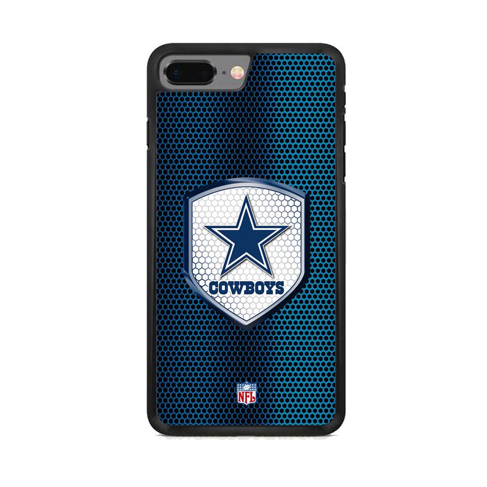 NFL Dallas Cowboys Shield Reflector iPhone 8 Plus Case-Rubber White (2D Case)-Oxvistore