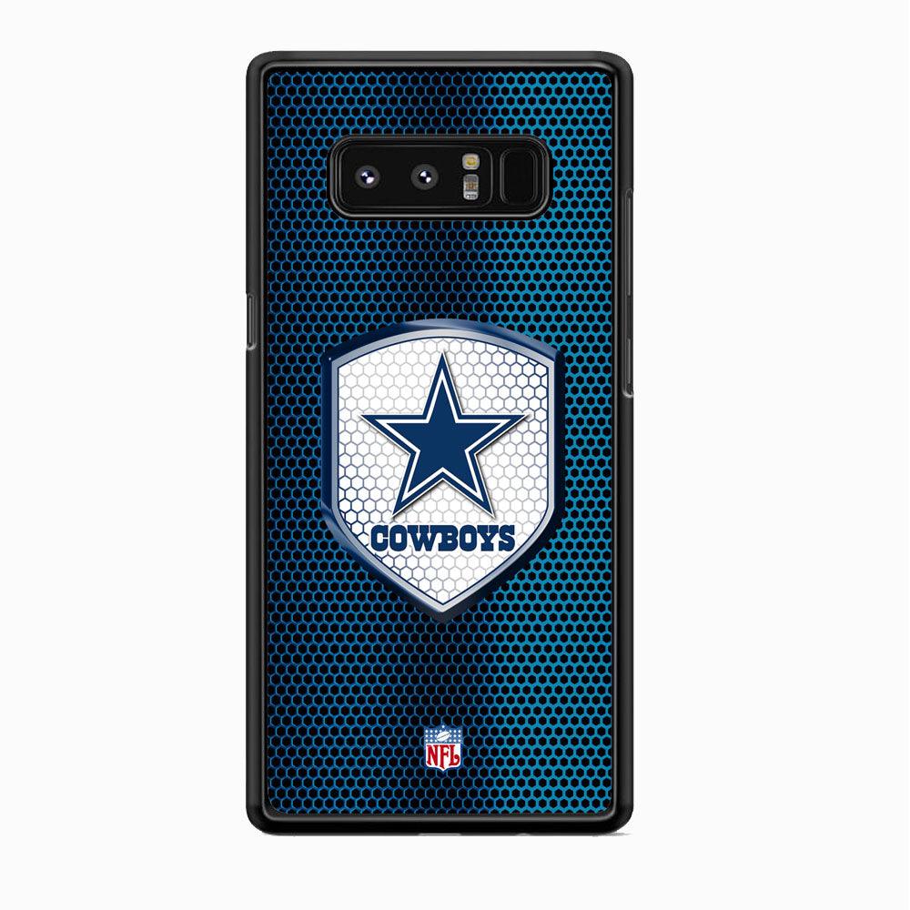 NFL Dallas Cowboys Shield Reflector Samsung Galaxy Note 8 Case-Rubber White (2D Case)-Oxvistore