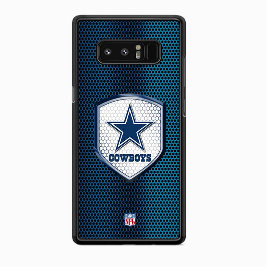 NFL Dallas Cowboys Shield Reflector Samsung Galaxy Note 8 Case-Rubber White (2D Case)-Oxvistore