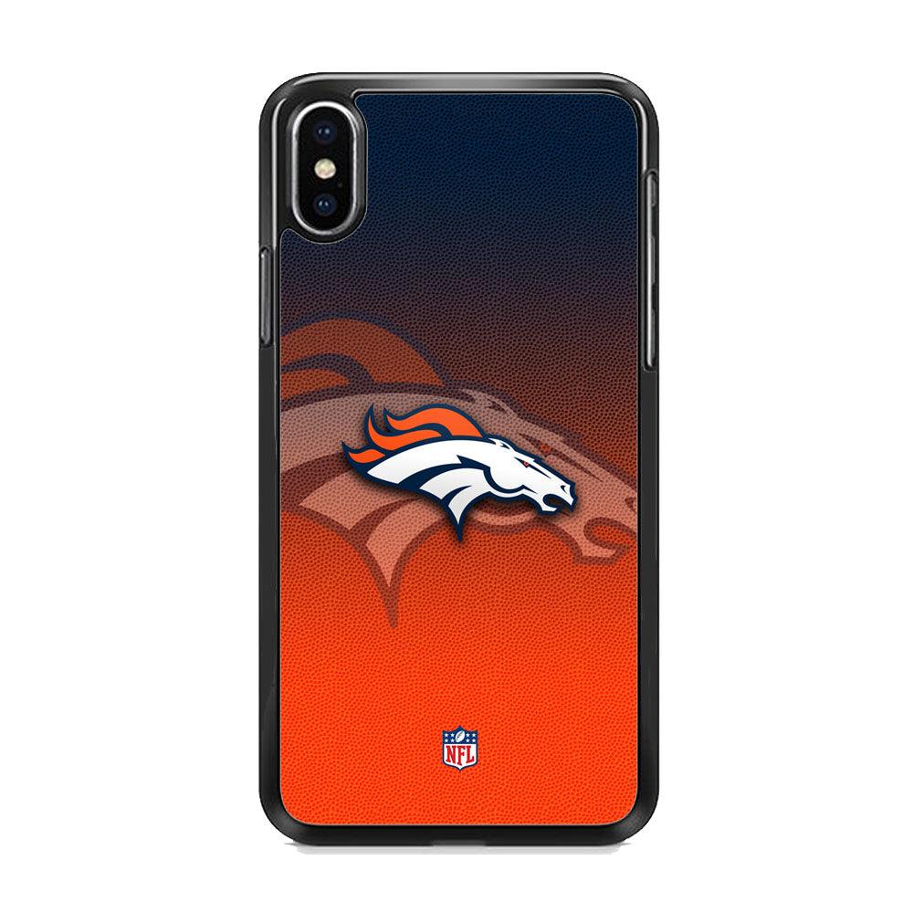 NFL Denver Broncos The Gradation Wall iPhone XS MAX Case-Rubber Black (2D Case)-Oxvistore