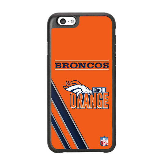 NFL Denver Broncos United in Orange iPhone 6 Plus | 6s Plus Case-Rubber Black (2D Case)-Oxvistore