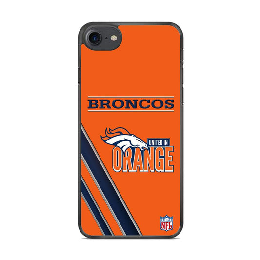 NFL Denver Broncos United in Orange iPhone 8 Case-Rubber Black (2D Case)-Oxvistore