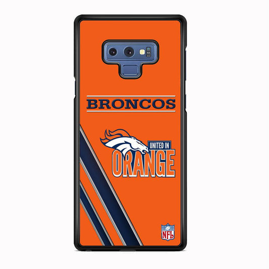 NFL Denver Broncos United in Orange Samsung Galaxy Note 9 Case-Rubber Black (2D Case)-Oxvistore