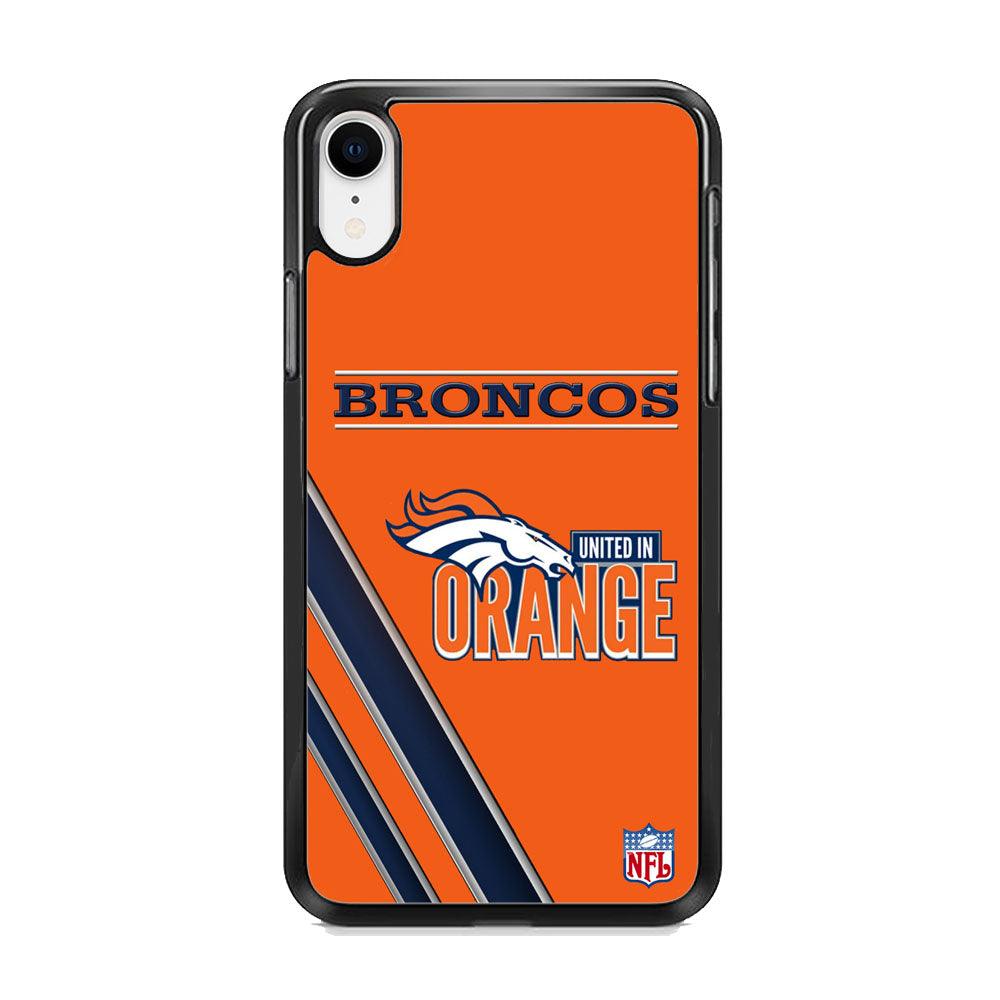 NFL Denver Broncos United in Orange iPhone XR Case-Rubber Black (2D Case)-Oxvistore