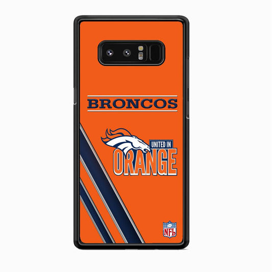 NFL Denver Broncos United in Orange Samsung Galaxy Note 8 Case-Rubber Black (2D Case)-Oxvistore