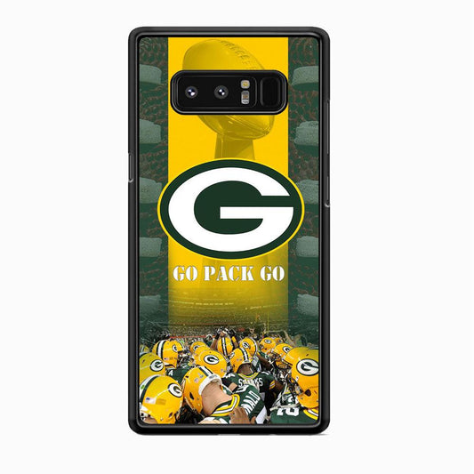 NFL Green Bay Packers Go Pack Samsung Galaxy Note 8 Case-Rubber Black (2D Case)-Oxvistore