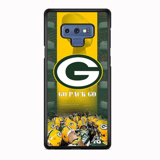 NFL Green Bay Packers Go Pack Samsung Galaxy Note 9 Case-Rubber Black (2D Case)-Oxvistore