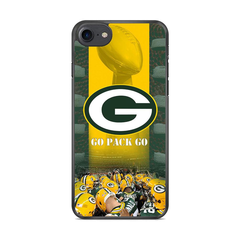 NFL Green Bay Packers Go Pack iPhone 7 Case-Rubber Black (2D Case)-Oxvistore