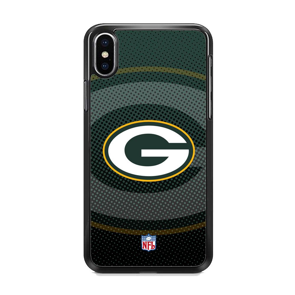 NFL Green Bay Packers Pattern of Banner iPhone XS MAX Case-Rubber Black (2D Case)-Oxvistore