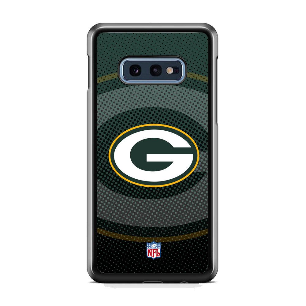 NFL Green Bay Packers Pattern of Banner Samsung Galaxy S10E Case-Rubber Black (2D Case)-Oxvistore