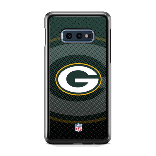 NFL Green Bay Packers Pattern of Banner Samsung Galaxy S10E Case-Rubber Black (2D Case)-Oxvistore