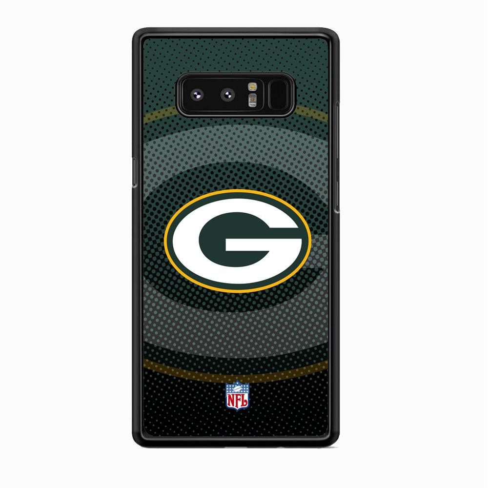 NFL Green Bay Packers Pattern of Banner Samsung Galaxy Note 8 Case-Rubber Black (2D Case)-Oxvistore