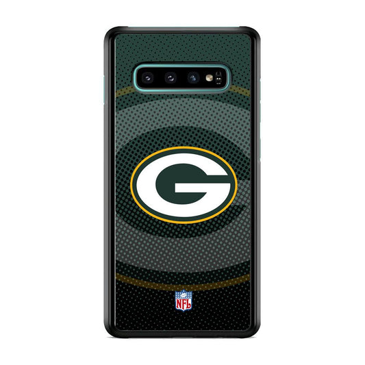 NFL Green Bay Packers Pattern of Banner Samsung Galaxy S10 Case-Rubber Black (2D Case)-Oxvistore