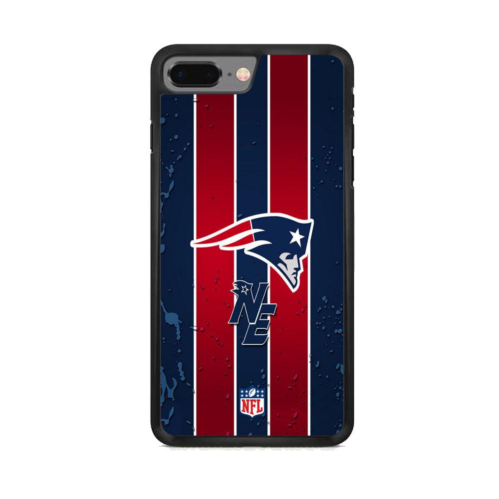 NFL New England Patriots Flag Line iPhone 8 Plus Case-Rubber White (2D Case)-Oxvistore