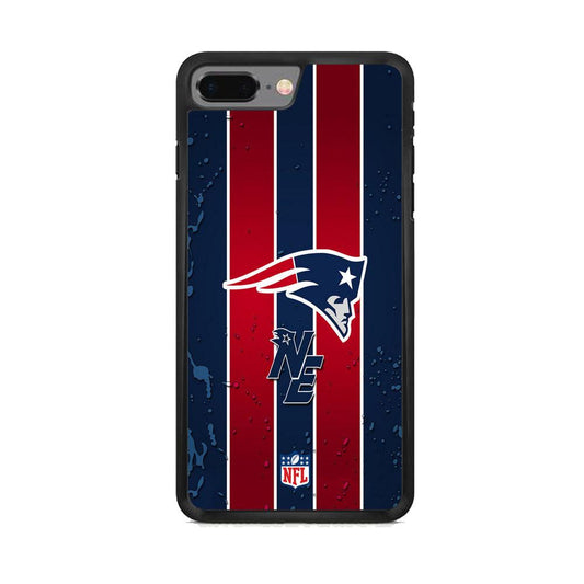 NFL New England Patriots Flag Line iPhone 8 Plus Case-Rubber White (2D Case)-Oxvistore