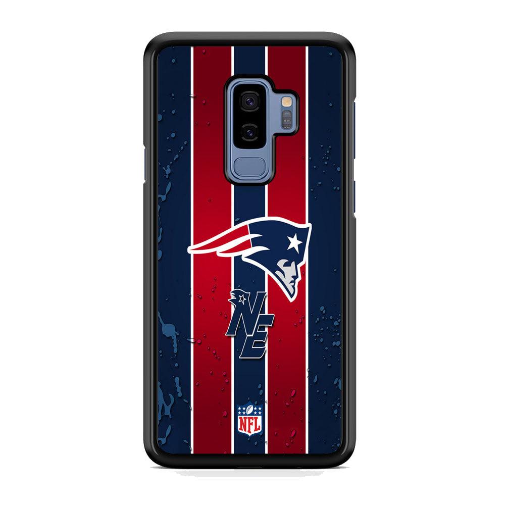 NFL New England Patriots Flag Line Samsung Galaxy S9 Plus Case-Rubber White (2D Case)-Oxvistore