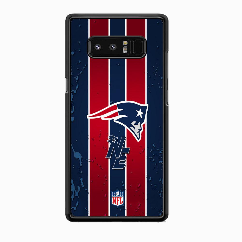 NFL New England Patriots Flag Line Samsung Galaxy Note 8 Case-Rubber Black (2D Case)-Oxvistore