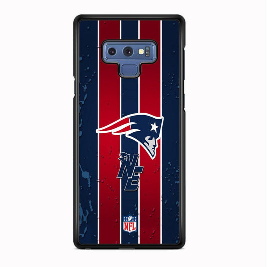 NFL New England Patriots Flag Line Samsung Galaxy Note 9 Case-Rubber White (2D Case)-Oxvistore