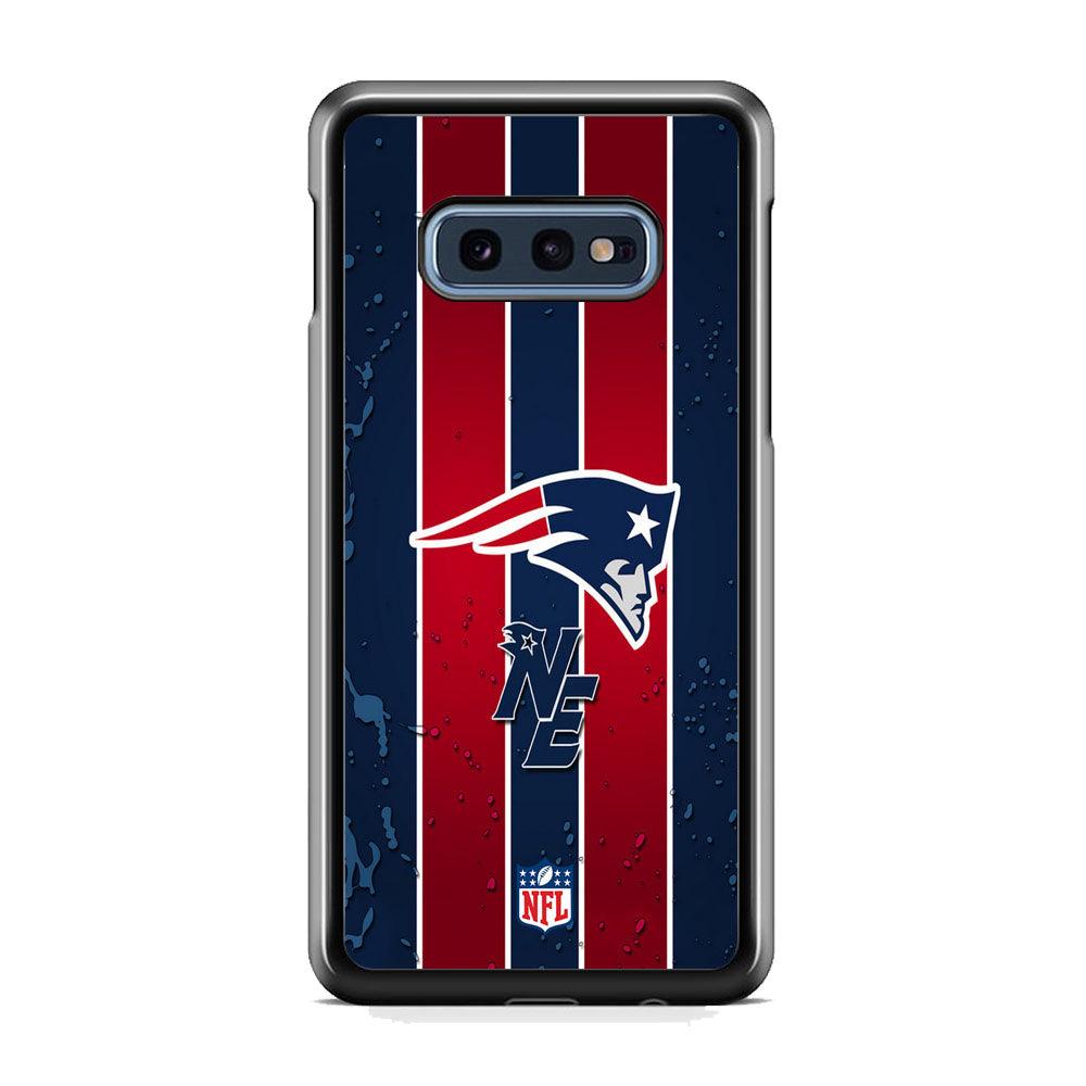 NFL New England Patriots Flag Line Samsung Galaxy S10E Case-Rubber Black (2D Case)-Oxvistore