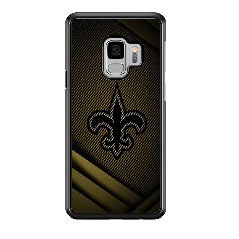 NFL New Orleans Saints Gold in The Dark Samsung Galaxy S9 Case-Rubber Black (2D Case)-Oxvistore