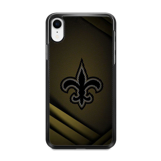 NFL New Orleans Saints Gold in The Dark iPhone XR Case-Rubber Black (2D Case)-Oxvistore