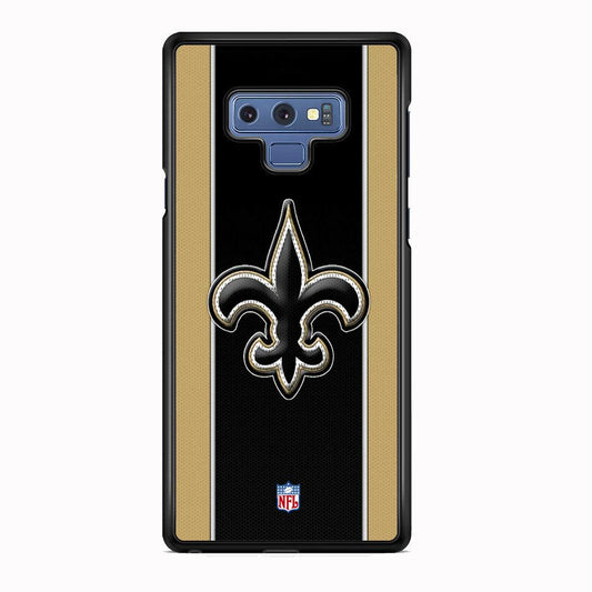 NFL New Orleans Saints Straight Samsung Galaxy Note 9 Case-Rubber Black (2D Case)-Oxvistore