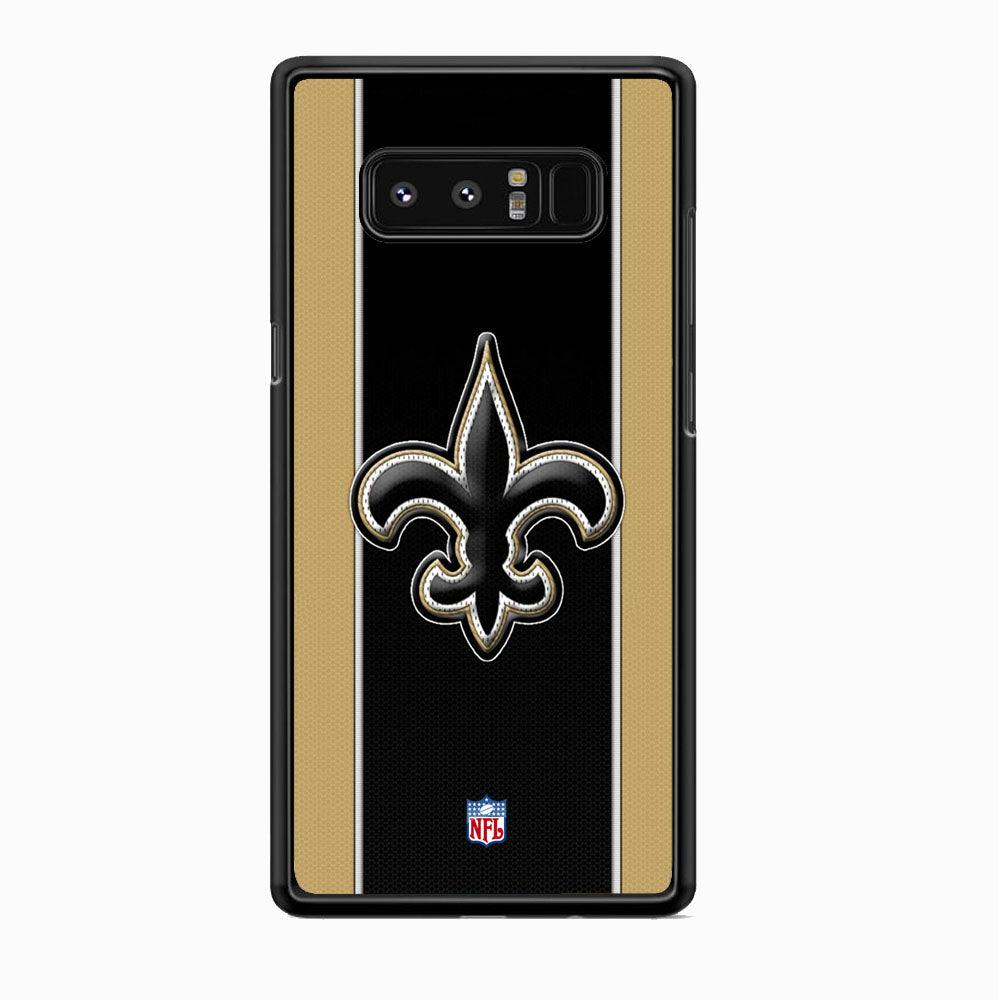 NFL New Orleans Saints Straight Samsung Galaxy Note 8 Case-Rubber Black (2D Case)-Oxvistore