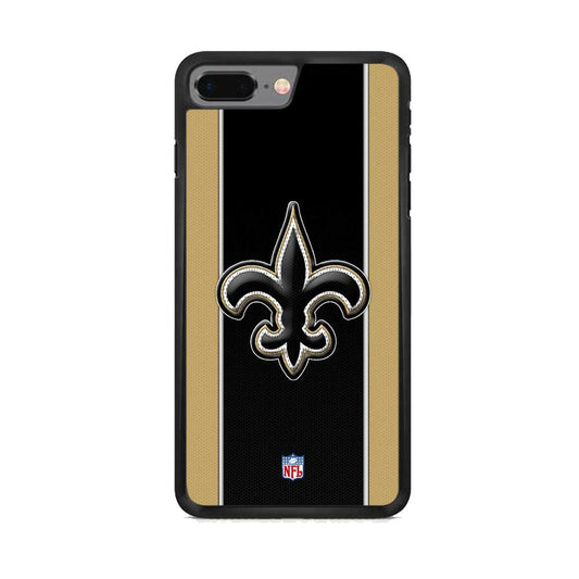 NFL New Orleans Saints Straight iPhone 8 Plus Case-Rubber Black (2D Case)-Oxvistore