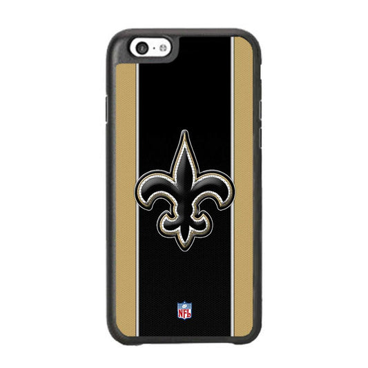 NFL New Orleans Saints Straight iPhone 6 Plus | 6s Plus Case-Rubber Black (2D Case)-Oxvistore