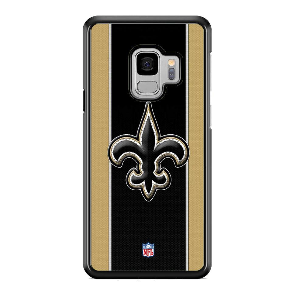 NFL New Orleans Saints Straight Samsung Galaxy S9 Case-Rubber Black (2D Case)-Oxvistore