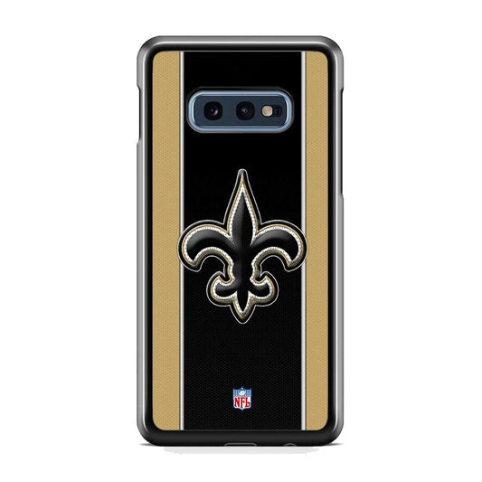 NFL New Orleans Saints Straight Samsung Galaxy S10E Case-Rubber Black (2D Case)-Oxvistore