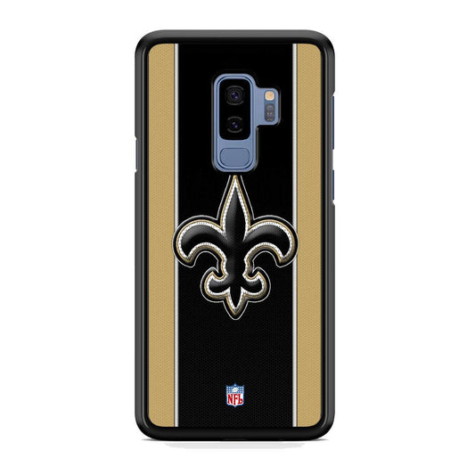 NFL New Orleans Saints Straight Samsung Galaxy S9 Plus Case-Rubber Black (2D Case)-Oxvistore