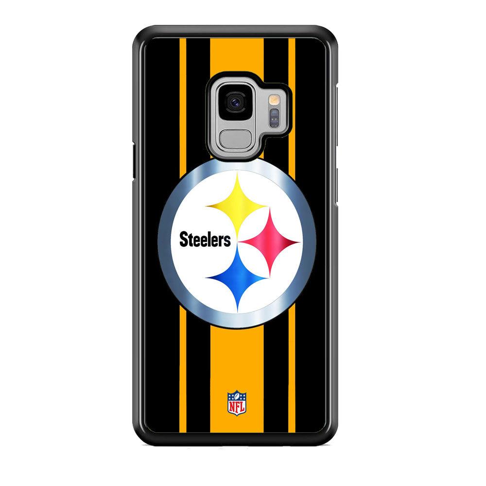 NFL Pittsburgh Steelers Platinum Samsung Galaxy S9 Case-Rubber Black (2D Case)-Oxvistore