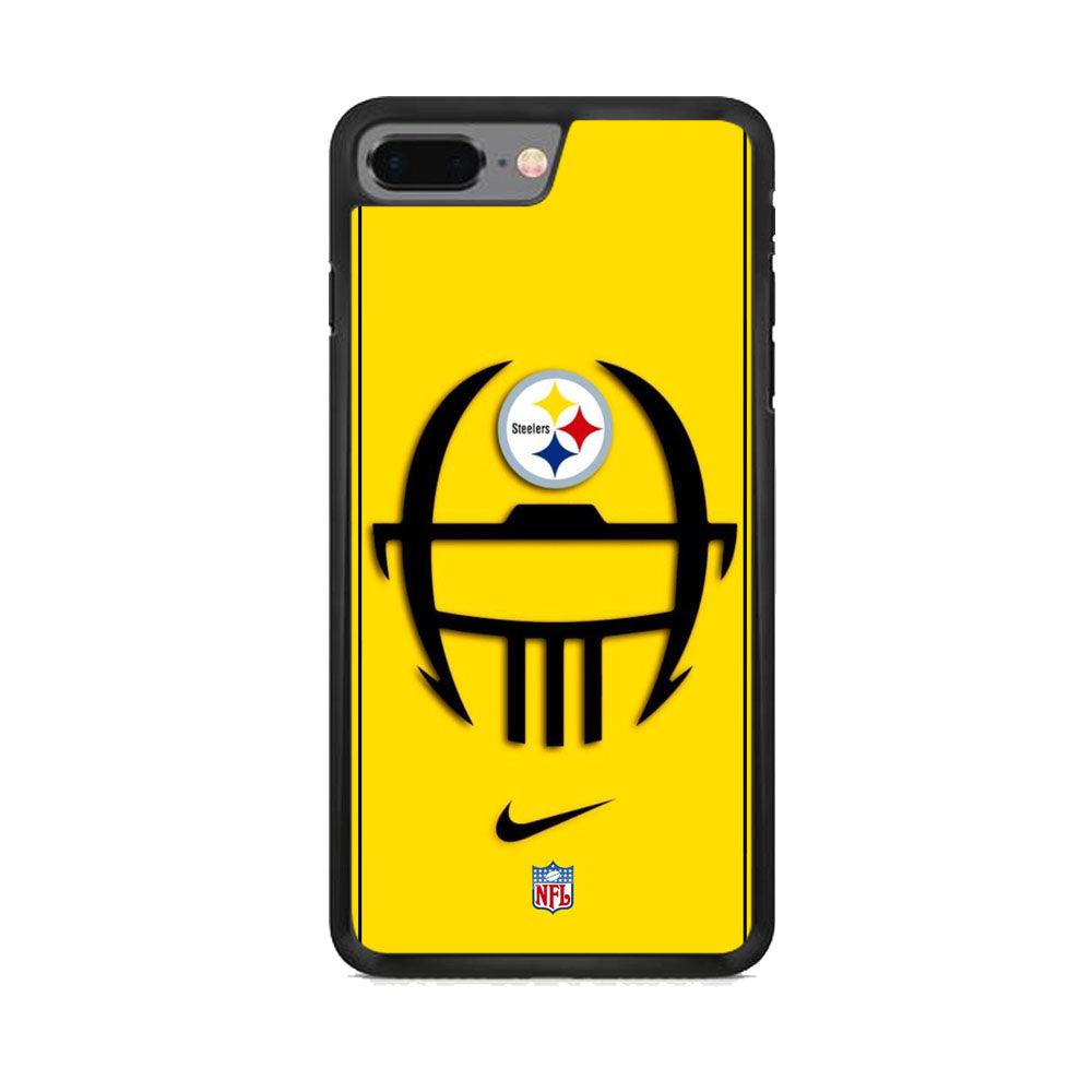 NFL Pittsburgh Steelers Ring of Face iPhone 8 Plus Case-Rubber Black (2D Case)-Oxvistore