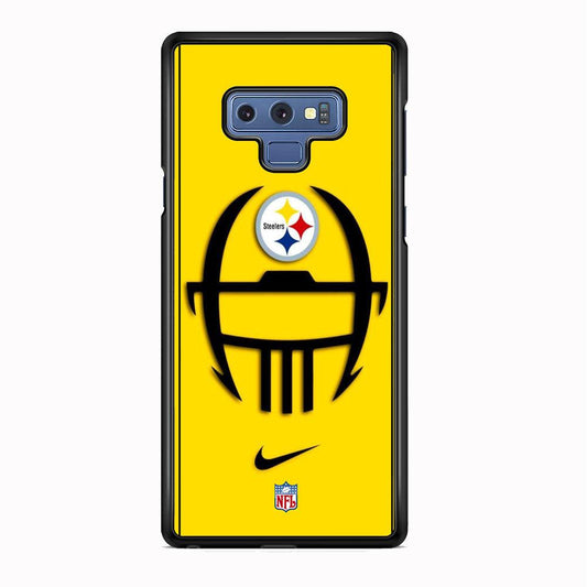 NFL Pittsburgh Steelers Ring of Face Samsung Galaxy Note 9 Case-Rubber Black (2D Case)-Oxvistore