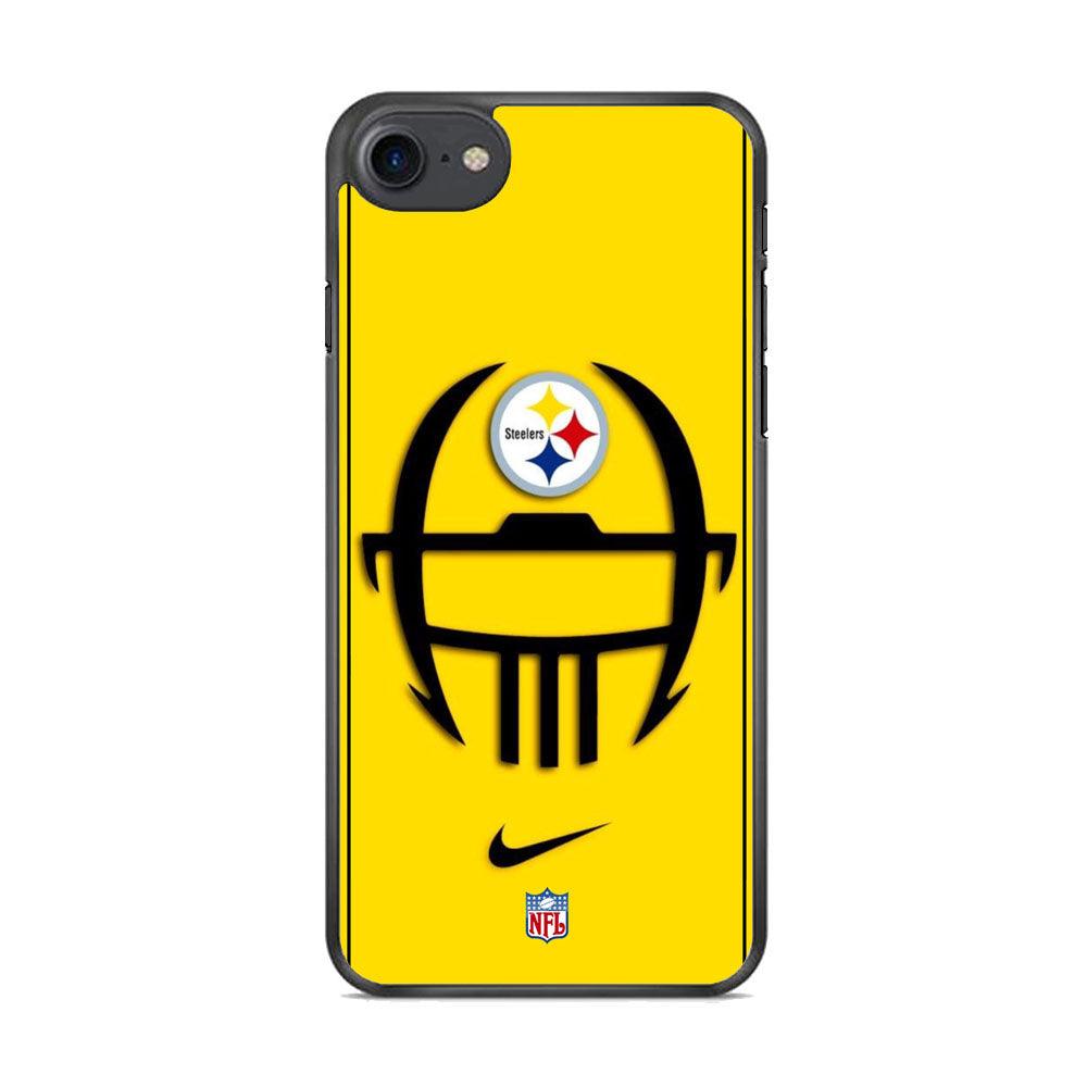 NFL Pittsburgh Steelers Ring of Face iPhone 8 Case-Rubber Black (2D Case)-Oxvistore
