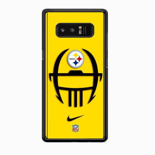 NFL Pittsburgh Steelers Ring of Face Samsung Galaxy Note 8 Case-Rubber White (2D Case)-Oxvistore