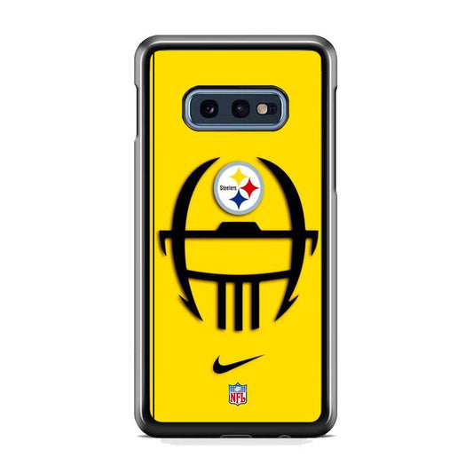 NFL Pittsburgh Steelers Ring of Face Samsung Galaxy S10E Case-Rubber Black (2D Case)-Oxvistore