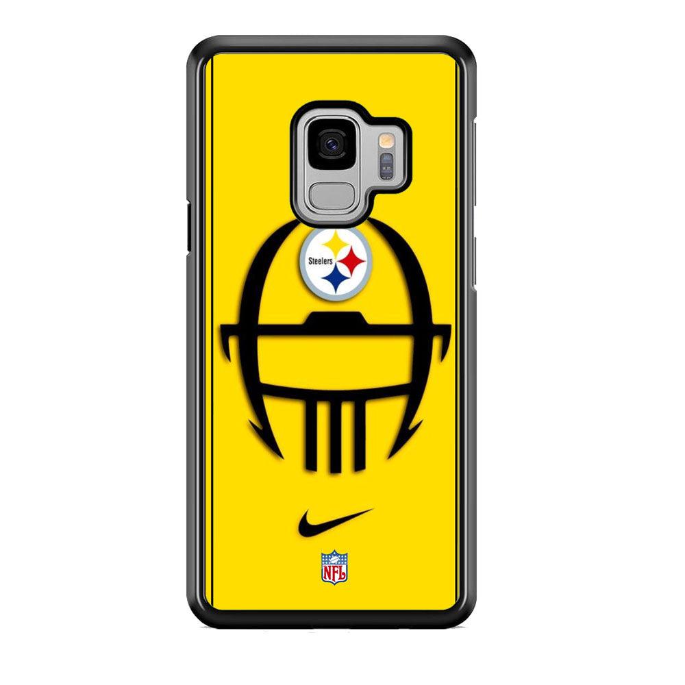 NFL Pittsburgh Steelers Ring of Face Samsung Galaxy S9 Case-Rubber Black (2D Case)-Oxvistore