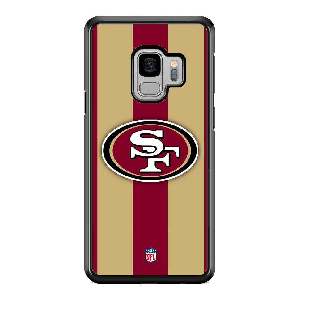 NFL San Francisco 49ers Dash in Maroon Samsung Galaxy S9 Case-Rubber Black (2D Case)-Oxvistore