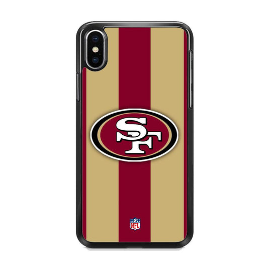 NFL San Francisco 49ers Dash in Maroon iPhone XS MAX Case-Rubber Black (2D Case)-Oxvistore