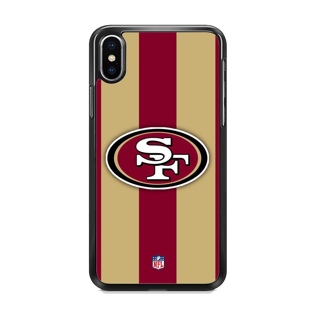 NFL San Francisco 49ers Dash in Maroon iPhone X Case-Rubber Black (2D Case)-Oxvistore
