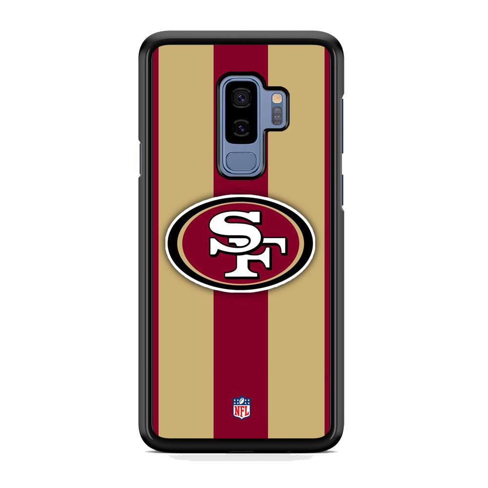 NFL San Francisco 49ers Dash in Maroon Samsung Galaxy S9 Plus Case-Rubber Black (2D Case)-Oxvistore