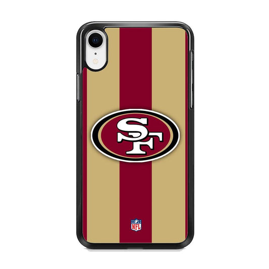 NFL San Francisco 49ers Dash in Maroon iPhone XR Case-Rubber Black (2D Case)-Oxvistore